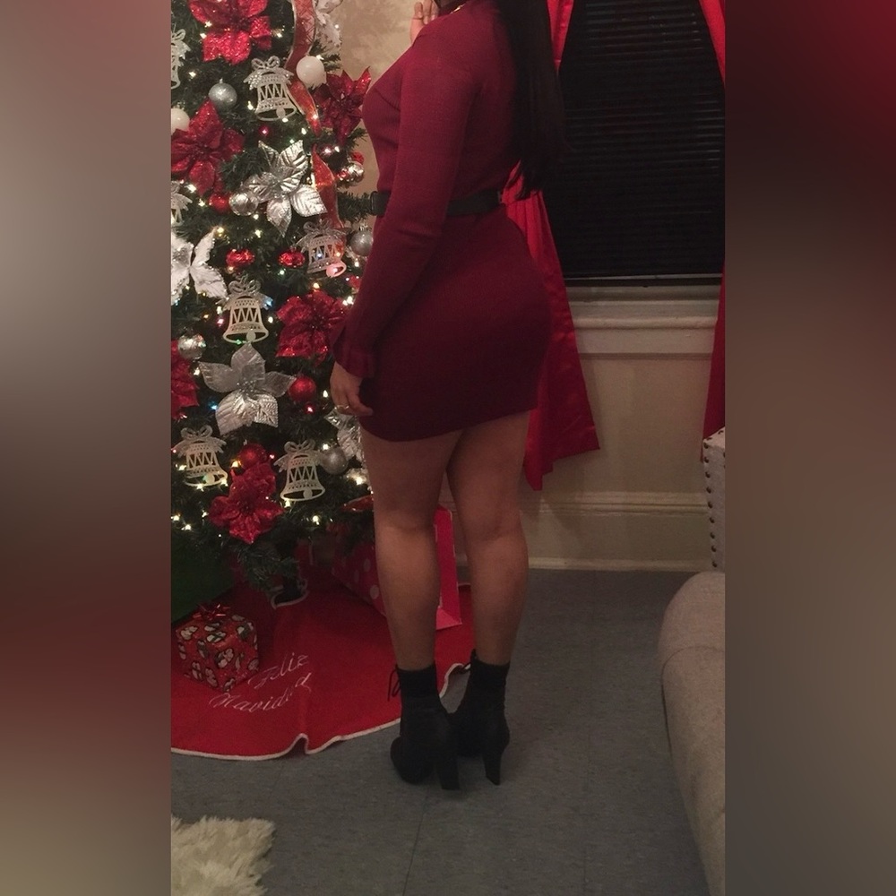 Crave Fame Deep Red Knit Top